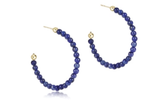 E Newton Beaded Gemstone 1.25" Post Hoop 3mm Lapis