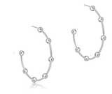 E Newton Beaded Simplicity 1.5" Sterling Post Hoop 4mm