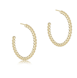 E Newton Beaded Classic 1.25" Post Hoop 3mm Gold