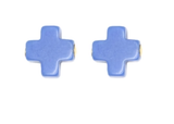 E Newton Signature Cross Stud Cobalt