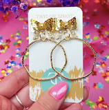 Taylor Shaye Gold Bethany Bow Hoops Round