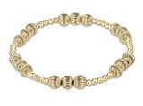 E Newton Extends - Dignity Joy Pattern 6mm Bead Bracelet - Gold