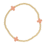 E Newton Signature Cross Gold 3mm Coral