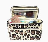PurseN Getaway Classic Train Case Cream Leopard