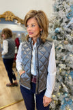 Dylan Fitted Zipper Vest Silver Grey