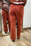 Farmhouse Denim Pants Burnt Red