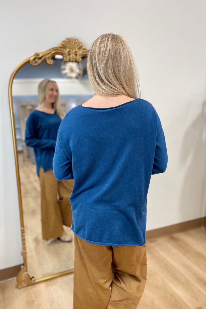 Tempo Paris V Neck Pull Over Teal