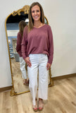 Tempo Paris V Neck Pull Over Plum