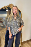 Jolie Animal Print Top Oatmeal
