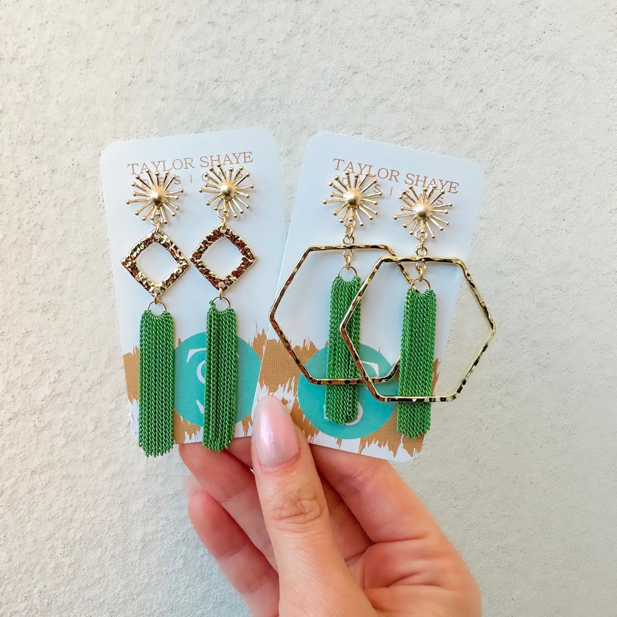 Taylor Shaye Green Sally Drop Earrings
