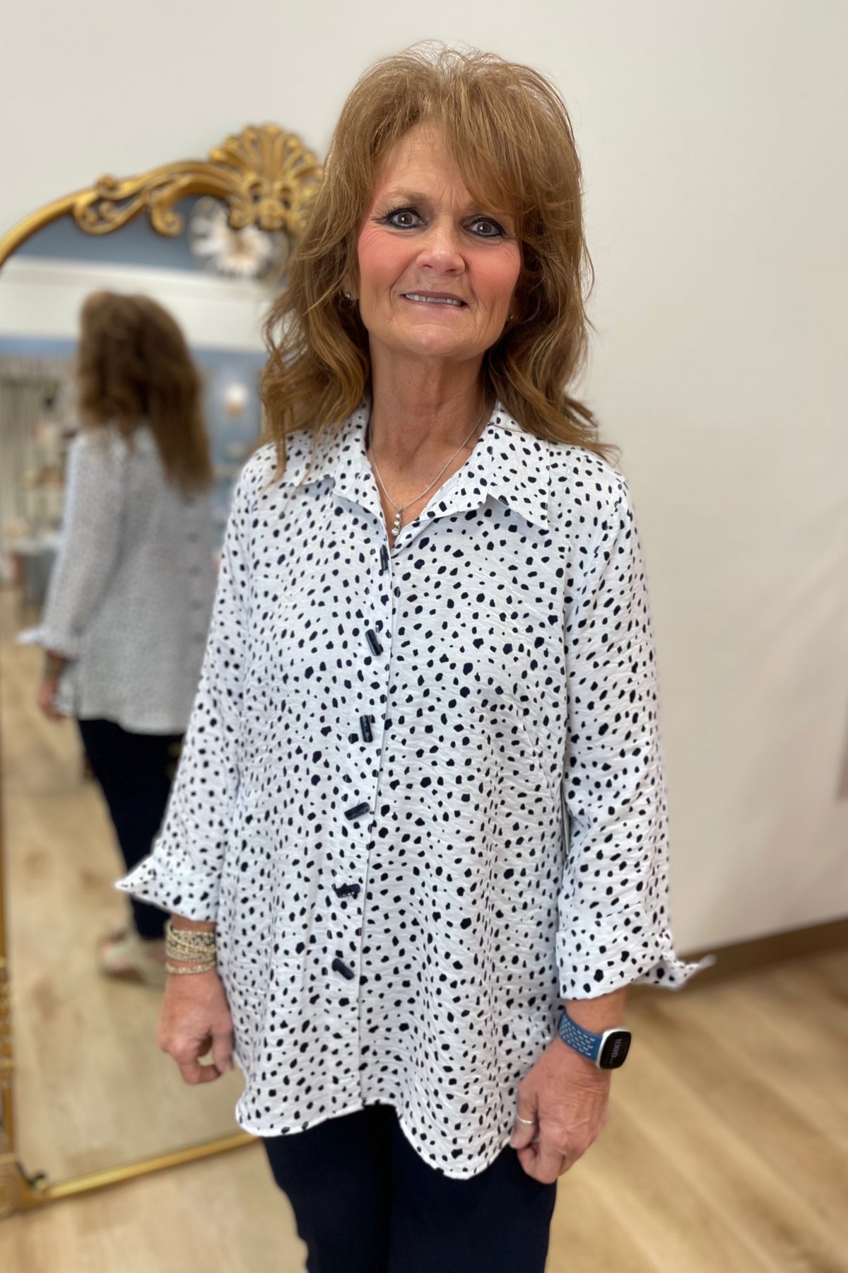 Multiples Button Front Shirt Midnight
