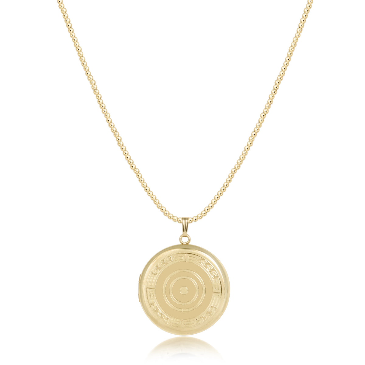 E Newton 17" Gold 2mm Choker Cherish Large Locket
