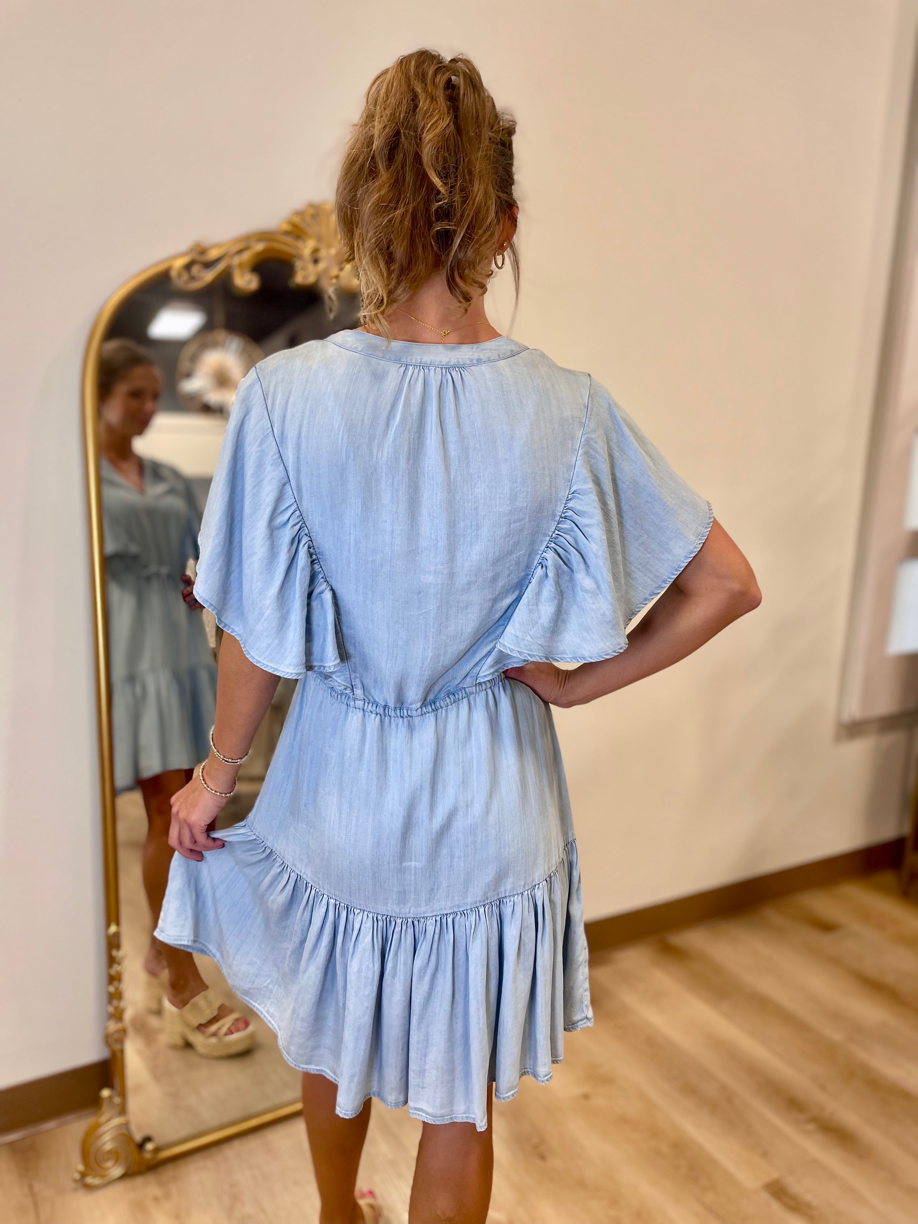 Dylan Callie Dress Faded Denim