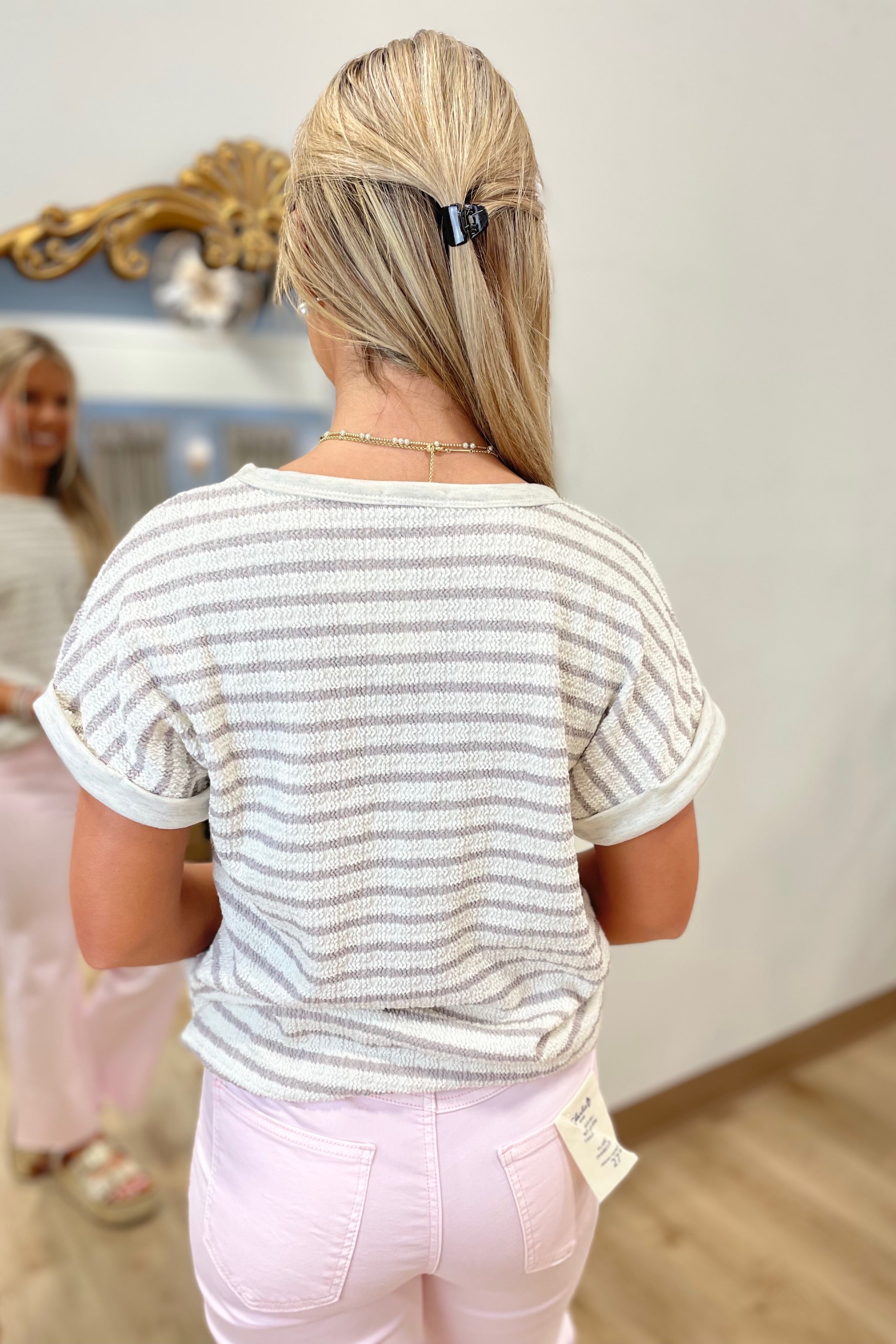 Country Stripe Tee Taupe