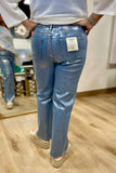 Charlie B Foil Straight Leg Pant Blue