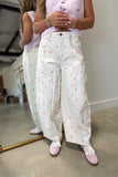 Polka Dot Barrel Jeans Cream Pink