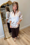 Boho Chic Textured Blouse Taupe