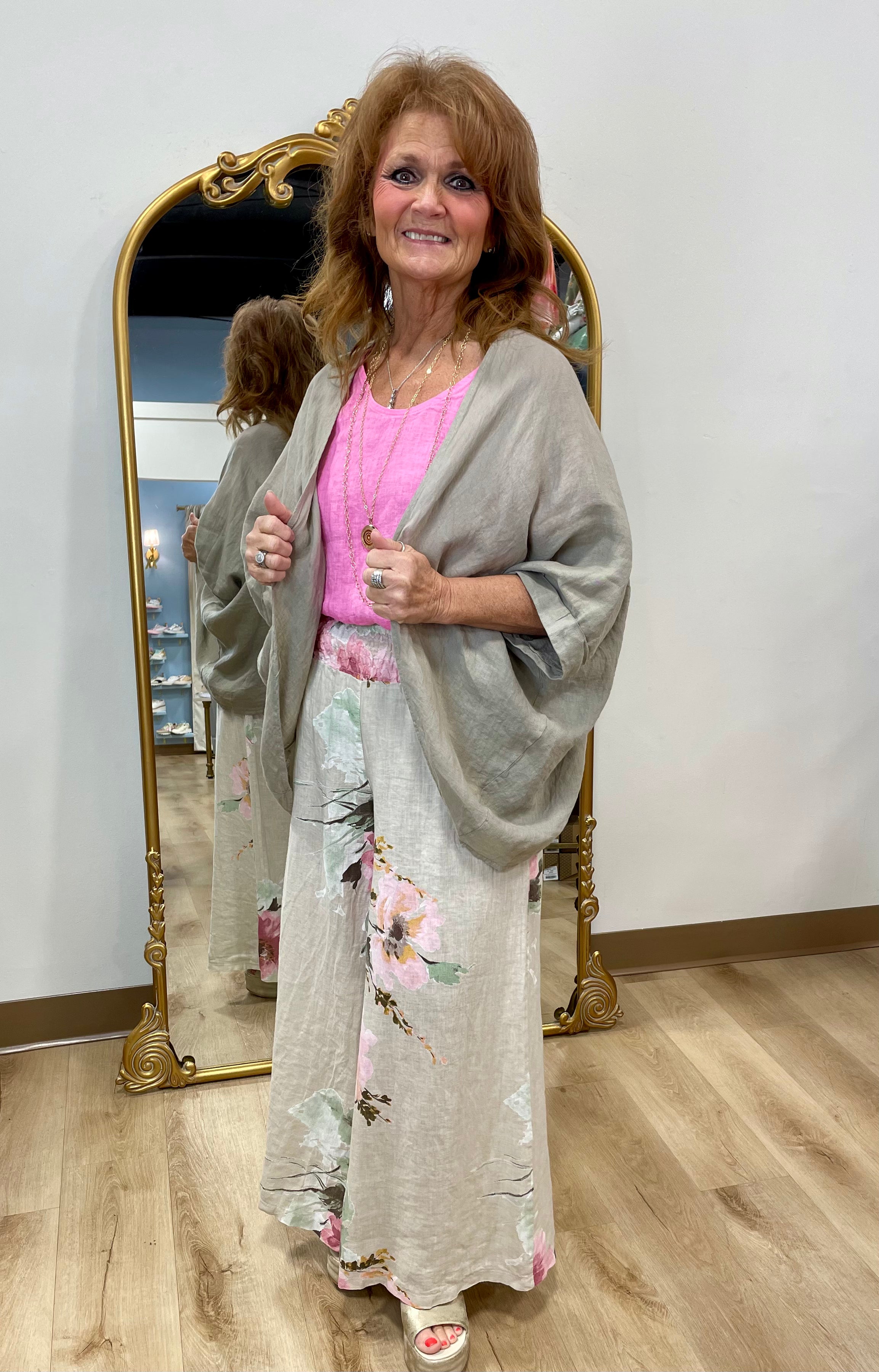 Tempo Paris Cocoon Linen Jacket Taupe
