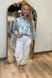 Sun Splashed Floral Blouse Green