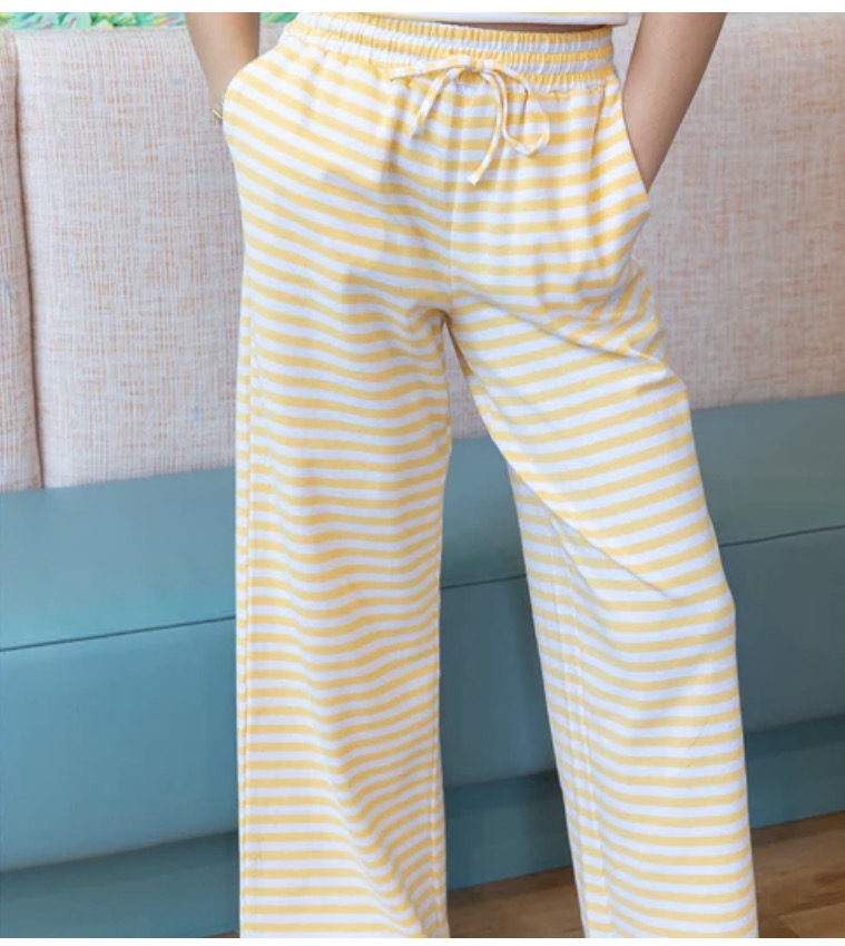 Lulu Mac Stripe Pant Yellow/White