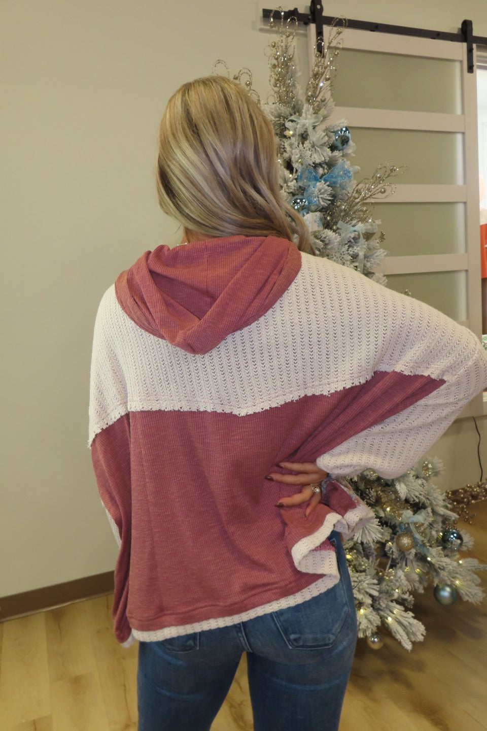 Floral Symphony Hoodie Red Brick