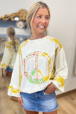 Peace Out Patchwork Tee Ivory