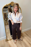 Boho Chic Textured Blouse Taupe