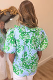 Thinking of Hawaii Blouse Sky Blue