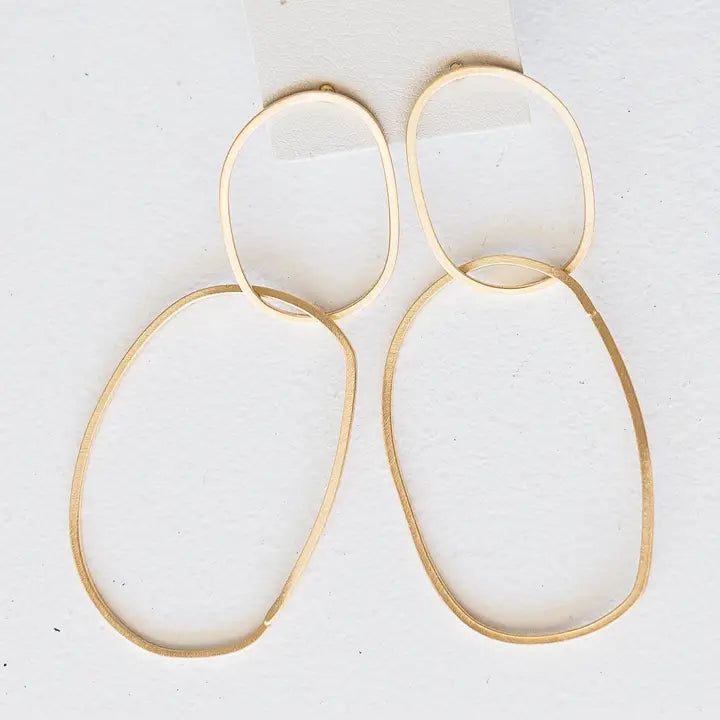 Leslie Curtis Harriet Thin Oblong Hoop Earrings