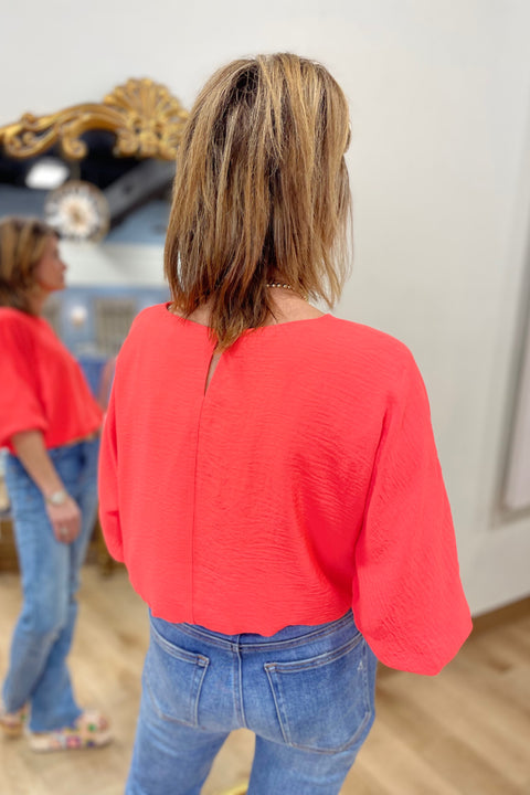 Joh Wrendelle Silky Crepe Top Neon Orange
