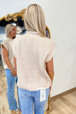 September Evening Out Sleeveless Knit Top Oatmeal