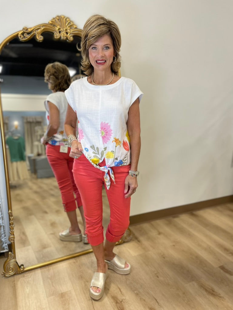 Charlie B Snap Cuff Pant Fiesta