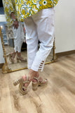 Multiples Pull On Crop Pant White