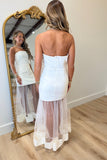 Sheer Elegance Tulle Skirt Dress White