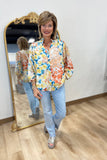 Floral Parade Button Front Top