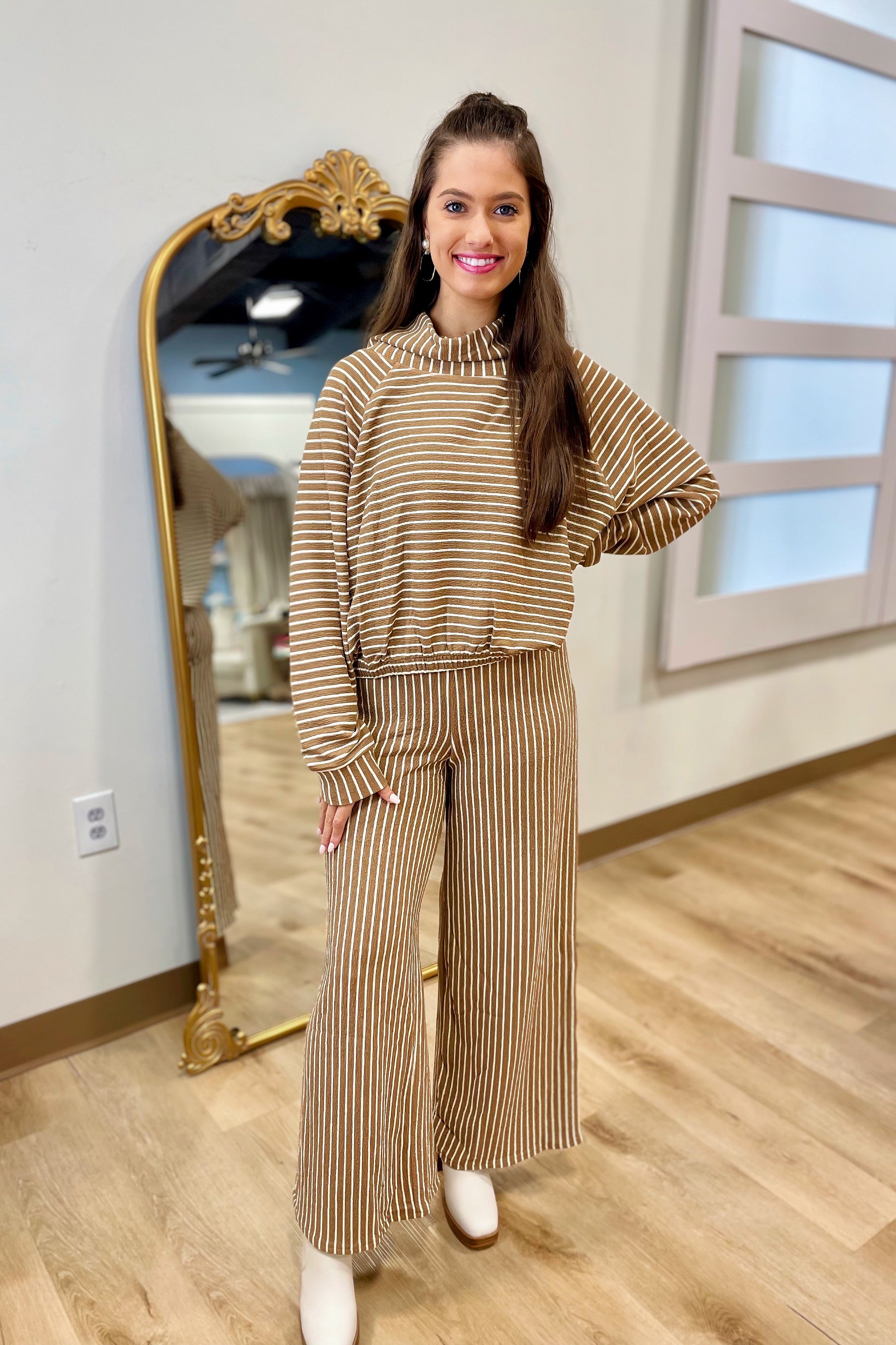 Travel Ready 2 Piece Pant Set Camel