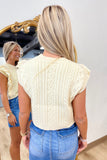 Vicki Lace Ruffle Sweater Tank Cream
