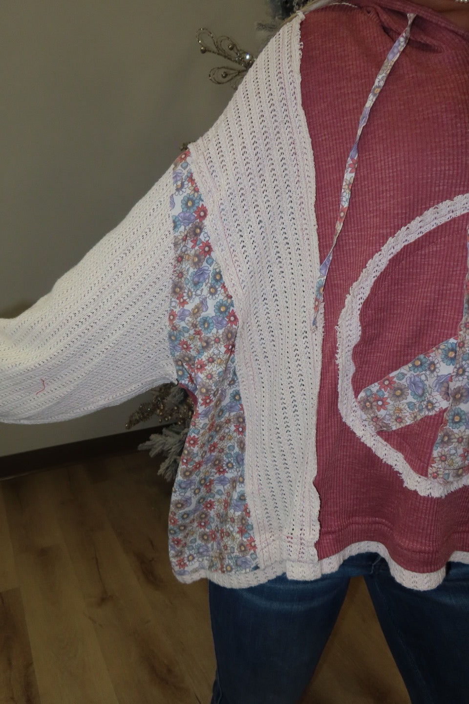 Floral Symphony Hoodie Red Brick