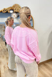 Spring Fever Thermal Knit Top Pink