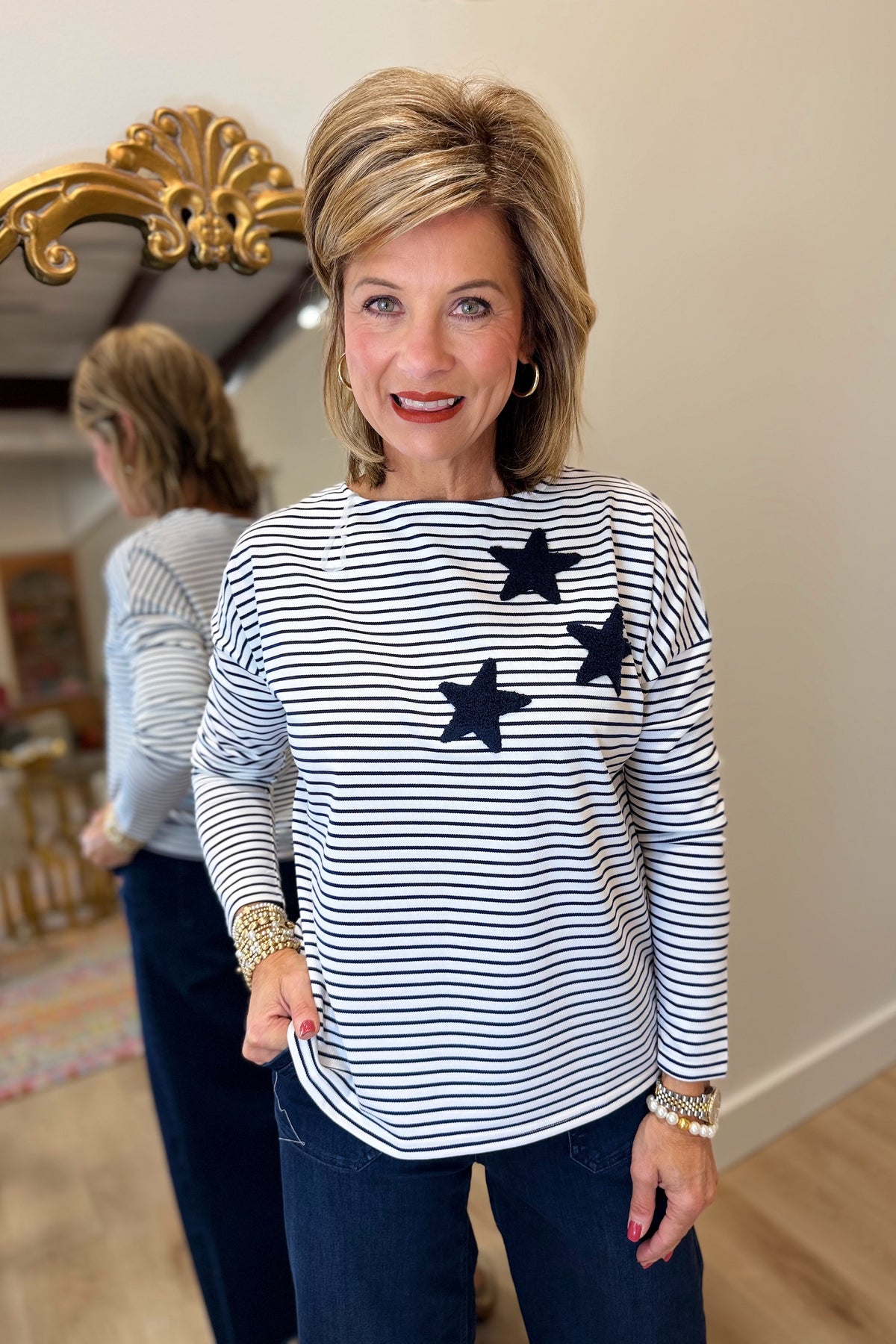 Renuar Stars w Stripes Top New Midnight