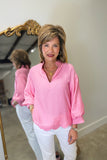 Dressy Casual Blouse Pink
