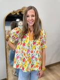 Flower Full Blouse Yellow