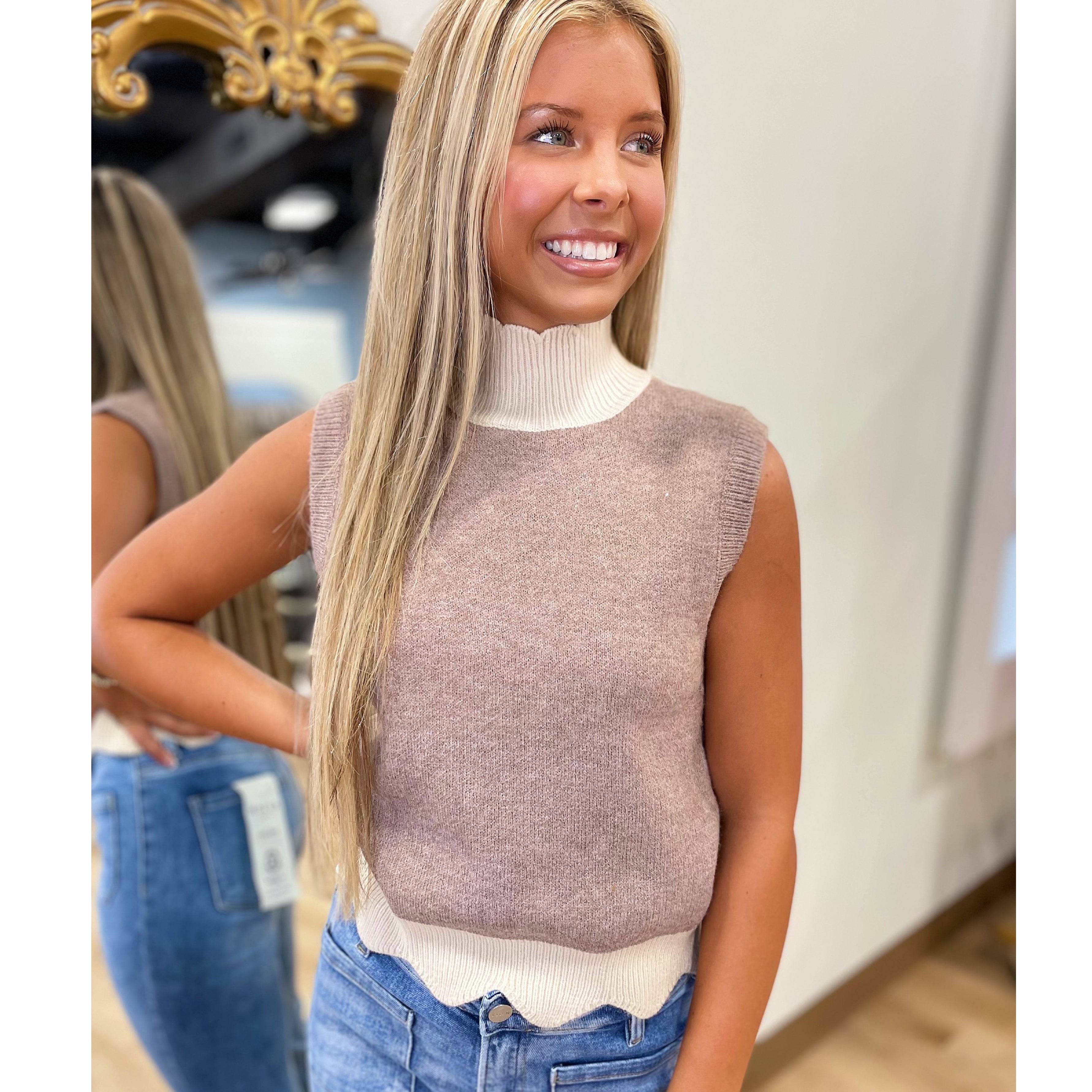 Toni Two Tone Tank Mocha