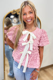 Pink Tiara Babydoll Textured Top