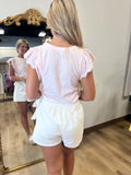 Braided Wrap Skort White