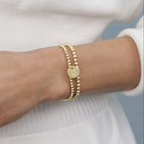 E Newton Collegiate Classic Gold 3mm Bracelet Alabama Disc