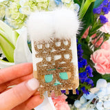 Taylor Shaye gold glitter bride earrings