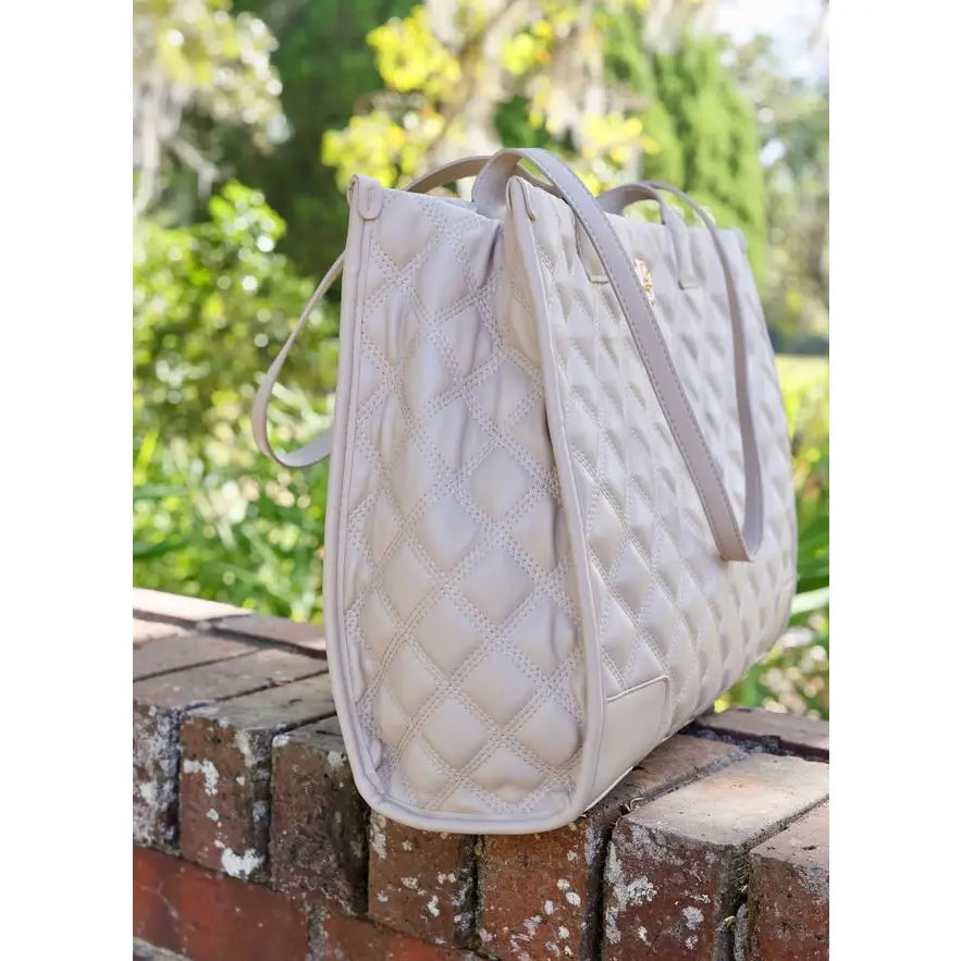 Caroline Hill Shane Tote Nude Quilted DQ