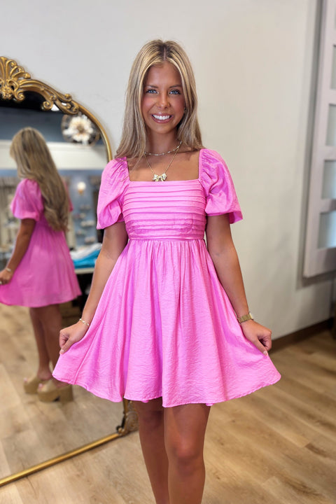 Encharted Garden Mini Dress Pink