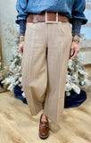 Charlie B Pant w Side Zipper & Wide Leg Truffle